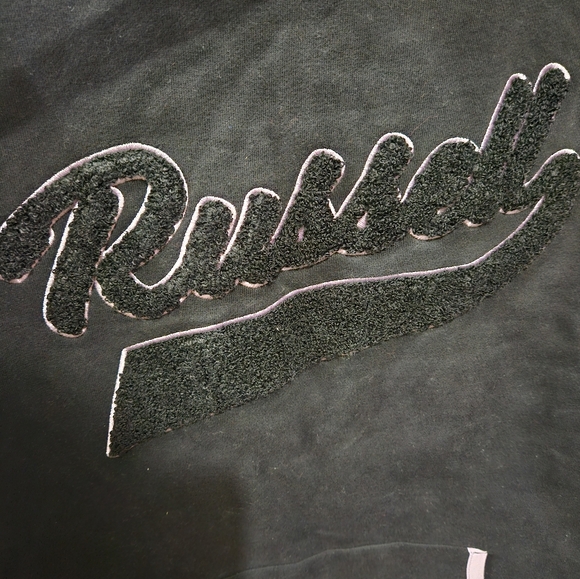 Russell Athletic Black Purple Heavy Fleece Lined Long Sweatshirt Hoodie XLarge - Picture 6 of 13